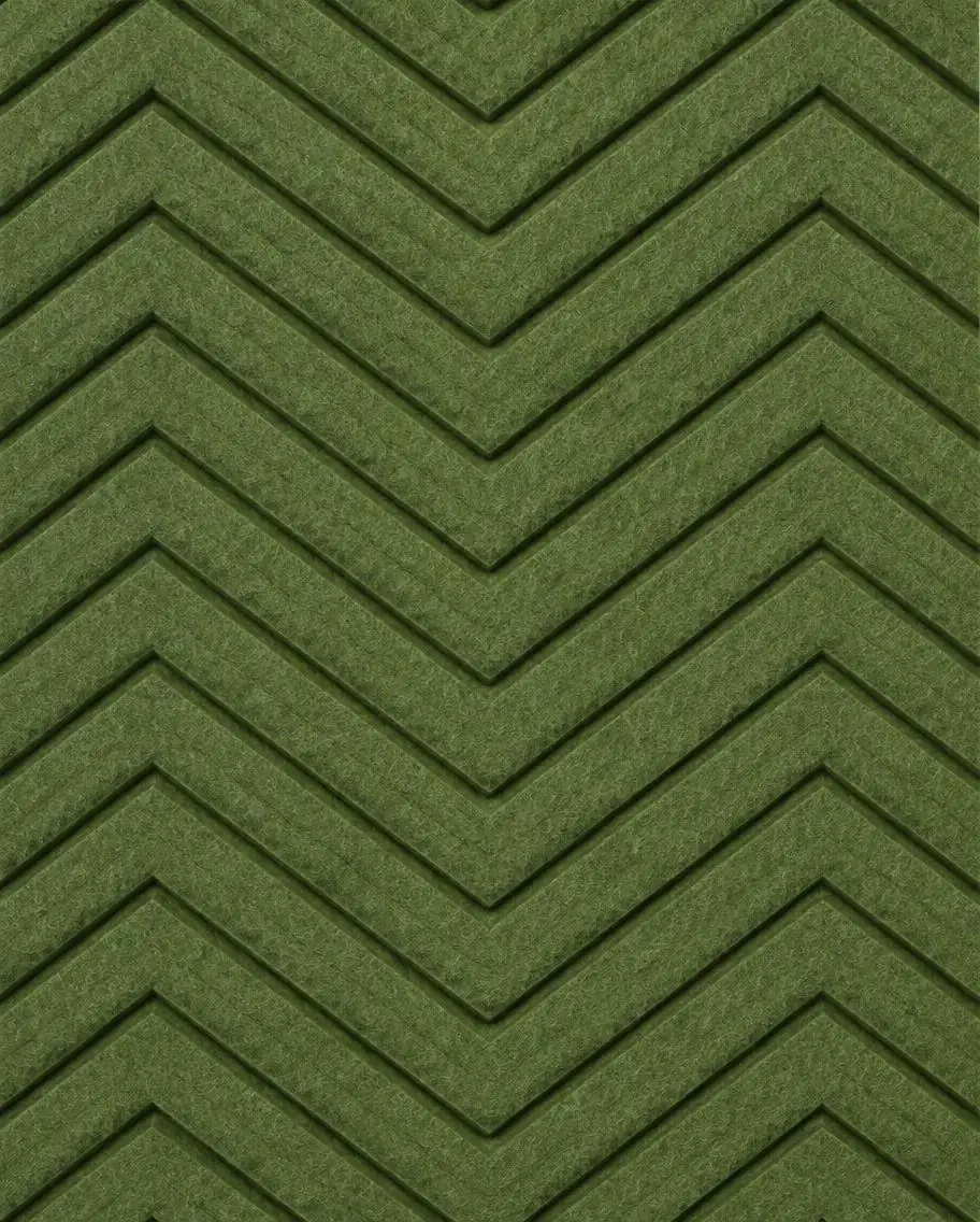 Illustration of repeating chevron grooves on olive felt