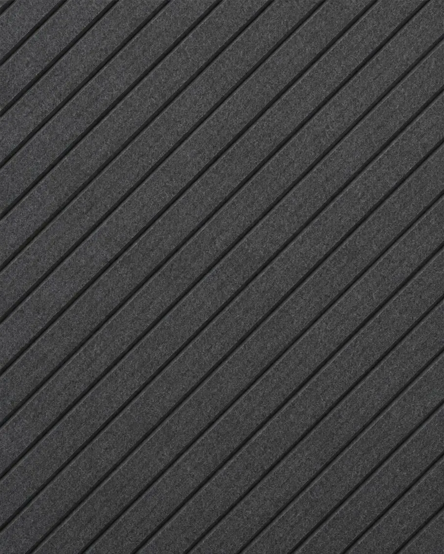 Illustration of diagonal parallel grooves on charcoal felt